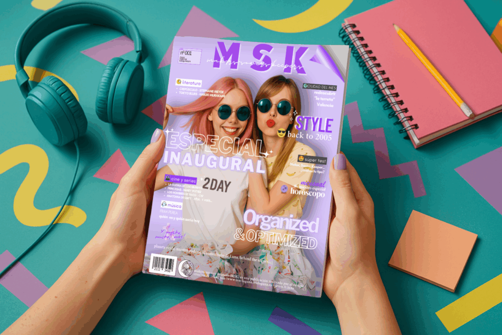 Imagen de la segunda versión de la portada para la revista MSK. Imagen de la segunda versión de la portada para la revista MSK.
