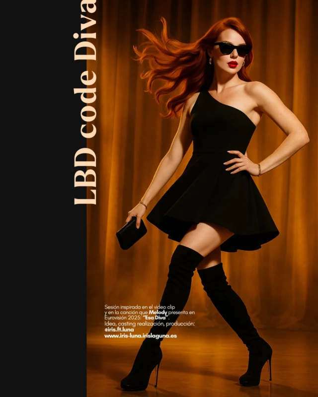 🖤LBD CODE DIVAEl clásico little black dress nunca falla... pero esta versión lo transforma todo.Con corte asimétrico y botas XXL de tacón infinito, este look convierte a la diva en un icono moderno, elegante y contundente.Si Coco Chanel diseñara para el videoclip de “Esa Diva”, probablemente habría hecho algo así.Una oda al poder del negro, al misterio y al estilo que no necesita explicación.#lbdstyle #divalook #modernicon #cocktaildress #powerfashion #editorialshoot #eurovision2025 #esadiva #melody #littleblackdress #divavibes #fashionreimagined@soraofficial @soyyomelody @shein_spain @sheinofficial